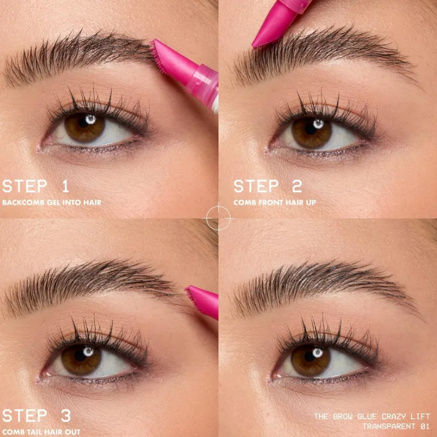 NYX Professional Makeup The Brow Glue Crazy Lift Pitkäkestoinen Kulmageeli 01 Transparent 7 ml