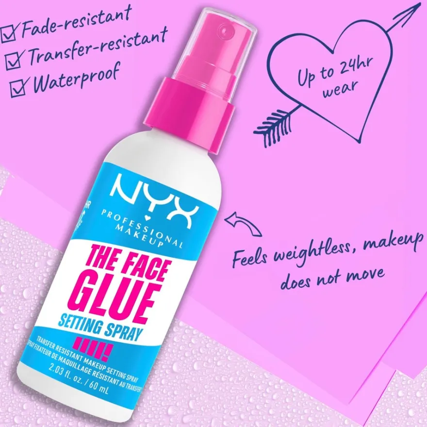 NYX Professional Makeup The Face Glue Setting Spray meikinkiinnityssuihke 60 ml