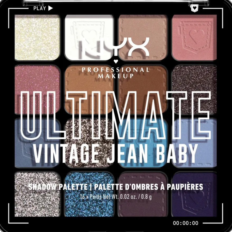 NYX Professional Makeup Ultimate Shadow Palette -luomiväripaletti 01W Vintage Jean Baby 13,28 g