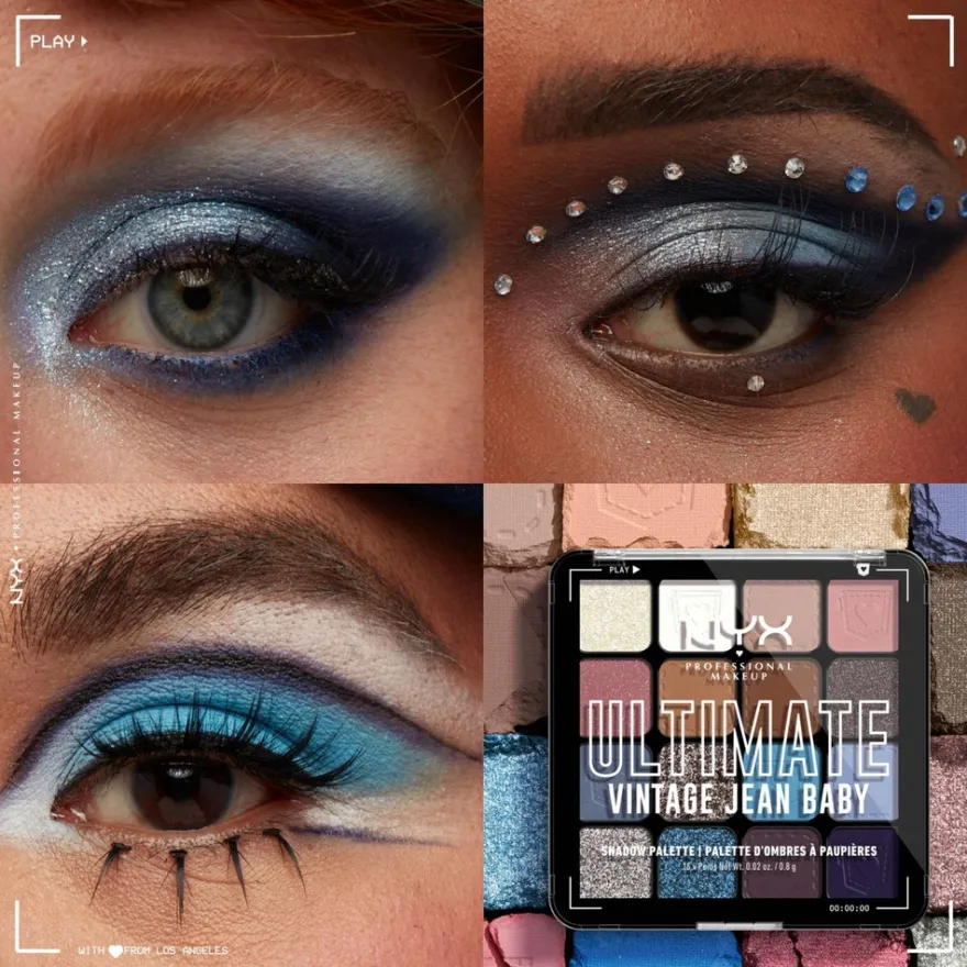NYX Professional Makeup Ultimate Shadow Palette -luomiväripaletti 01W Vintage Jean Baby 13,28 g