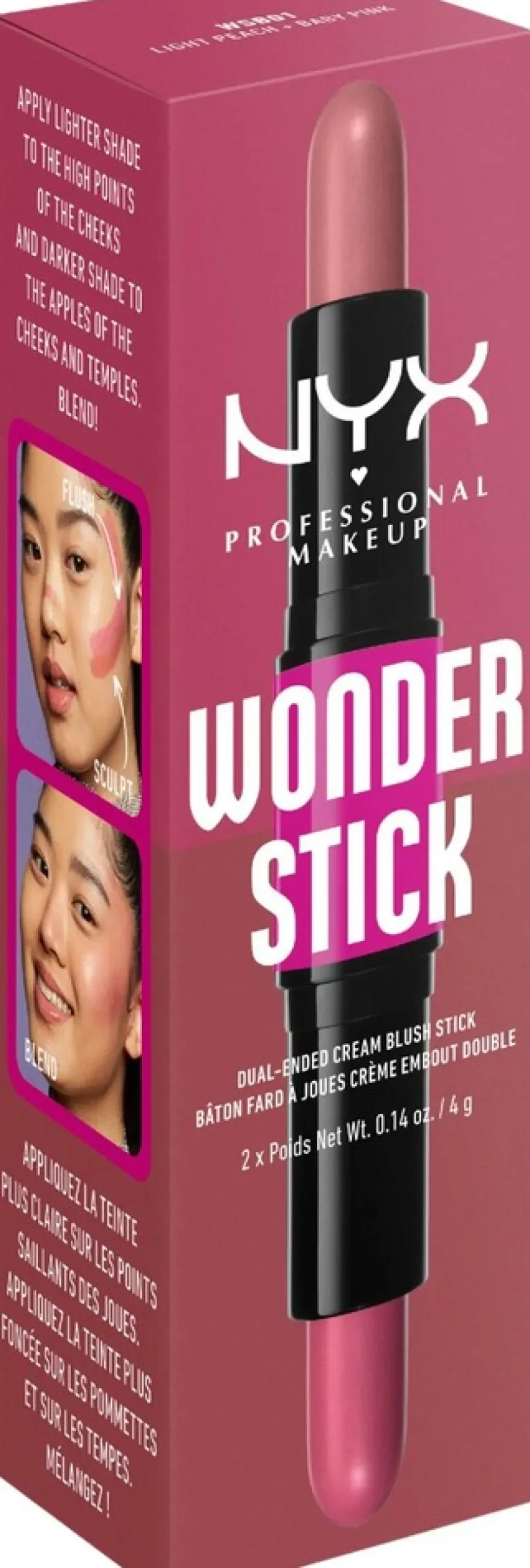 NYX Professional Makeup Wonder Stick Dual-Ended Cream Blush Stick poskipuna 4 g