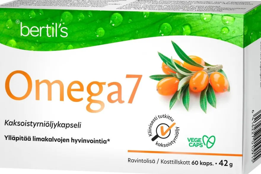 Omega7 kaksoistyrniöljy ravintolisä 60 kaps.