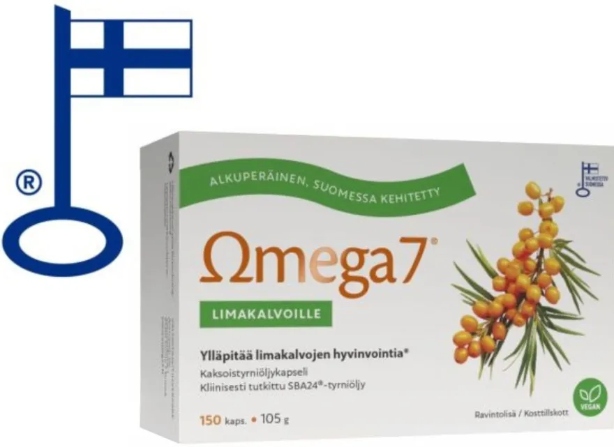 Omega7 SBA24® Kaksoistyrniöljy Limakalvoille 150 kaps