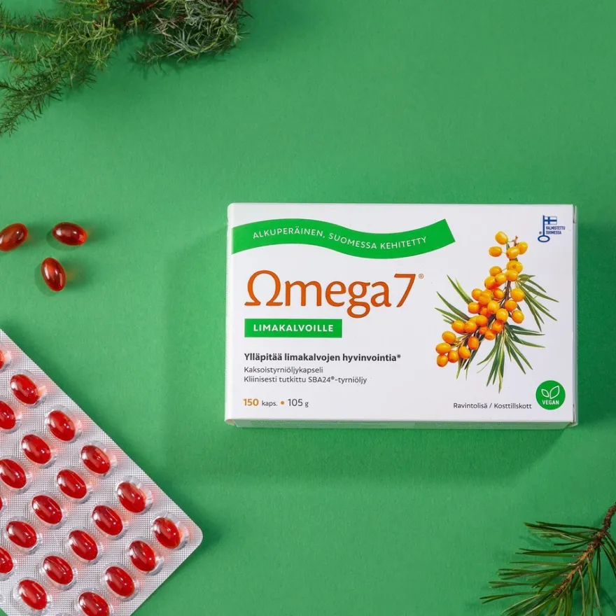 Omega7 SBA24® Kaksoistyrniöljy Limakalvoille 150 kaps