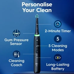Oral-B iO5 Matt Black sähköhammasharja+matkakotelo+hammasharjateline