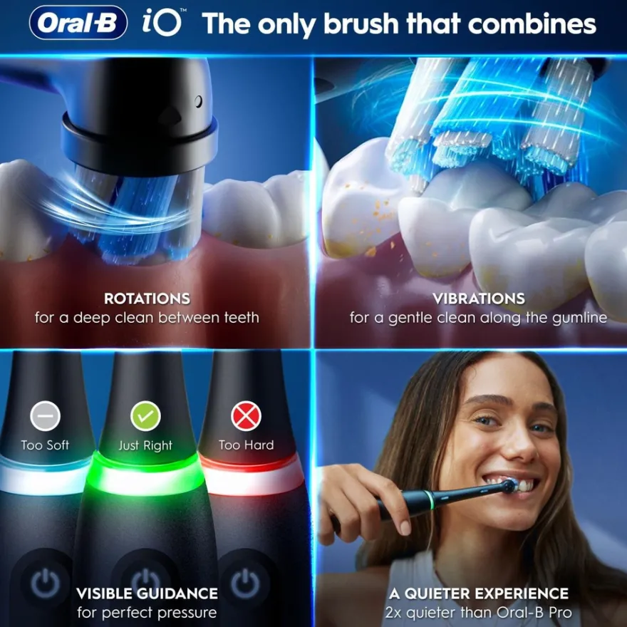 Oral-B iO5 Matt Black sähköhammasharja+matkakotelo+hammasharjateline