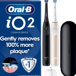 Oral-B iO2 Night Black/Calm Pink Duo sähköhammasharja + matkakotelo