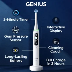 Oral-B iO9 White Alabaster sähköhammasharja + lataava matkakotelo + hammasharjateline + lisävaihtoharja