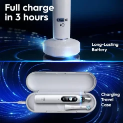 Oral-B iO9 White Alabaster sähköhammasharja + lataava matkakotelo + hammasharjateline + lisävaihtoharja
