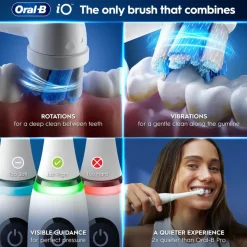 Oral-B iO9 White Alabaster sähköhammasharja + lataava matkakotelo + hammasharjateline + lisävaihtoharja