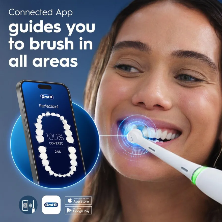 Oral-B iO6 White sähköhammasharja + matkakotelo + hammasharjateline + lisävaihtoharja