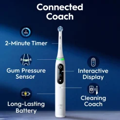Oral-B iO6 White sähköhammasharja + matkakotelo + hammasharjateline + lisävaihtoharja