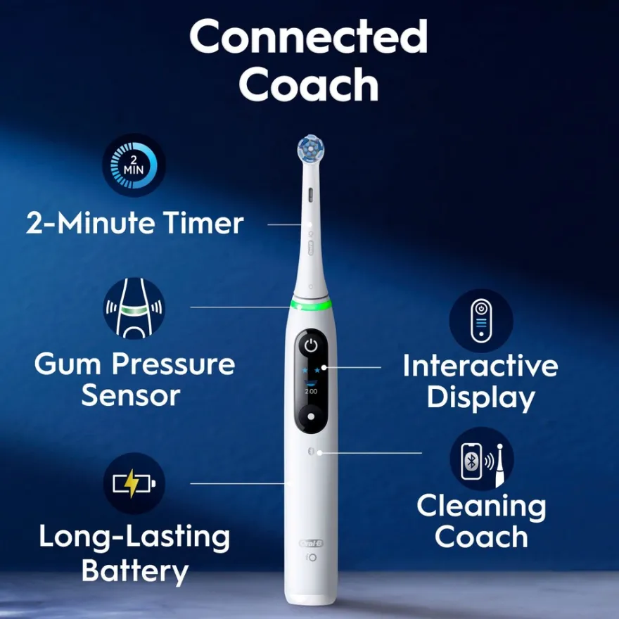 Oral-B iO6 White sähköhammasharja + matkakotelo + hammasharjateline + lisävaihtoharja