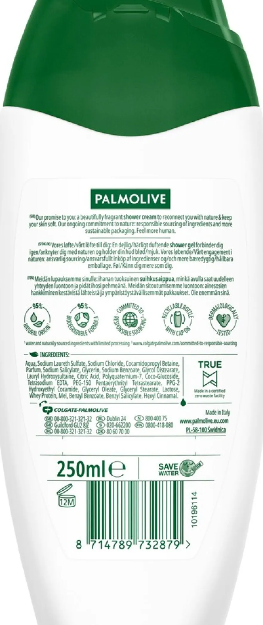 Palmolive Naturals Milk & Honey suihkusaippua 250 ml