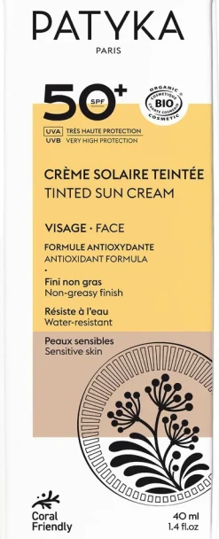 Patyka Tinted Face Sun Cream SPF50+ -sävyttävä aurinkovoide kasvoille 40ml