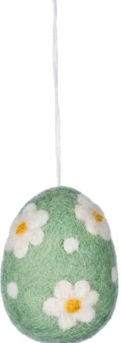 Pentik Kukkamuna huopakoriste 5x5x7cm, vihreä
