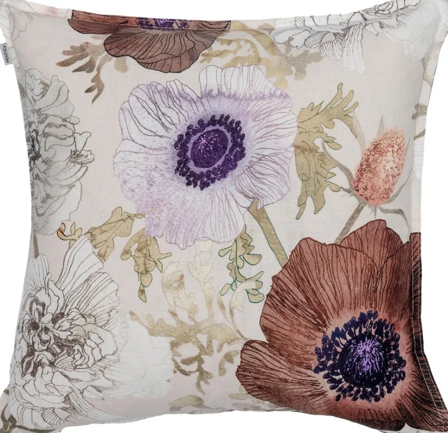 Pentik Leinikki tyynynpäällinen puuvilla-pellava 45x45 cm vaaleanruskea