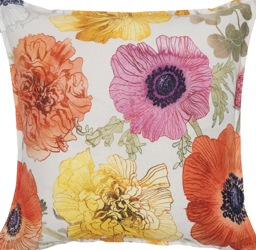 Pentik Leinikki tyynynpäällinen puuvilla-pellava 45x45 cm oranssi
