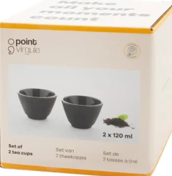 Point Virgule teekupit 2 kpl 120 ml valurauta musta