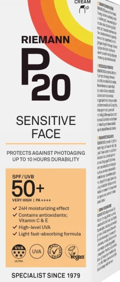P20 Sensitive Face cream SPF50+ aurinkovoide 50g