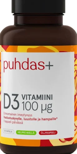 Puhdas+ D3-Vitamiini 100µg 120 kaps