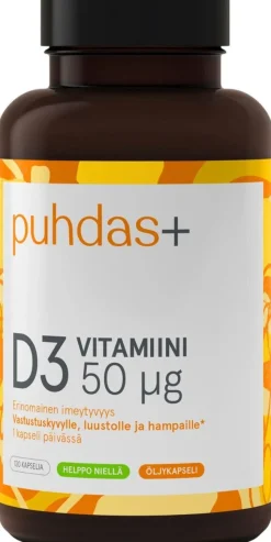 Puhdas+ D3-Vitamiini 50µg 120 kaps