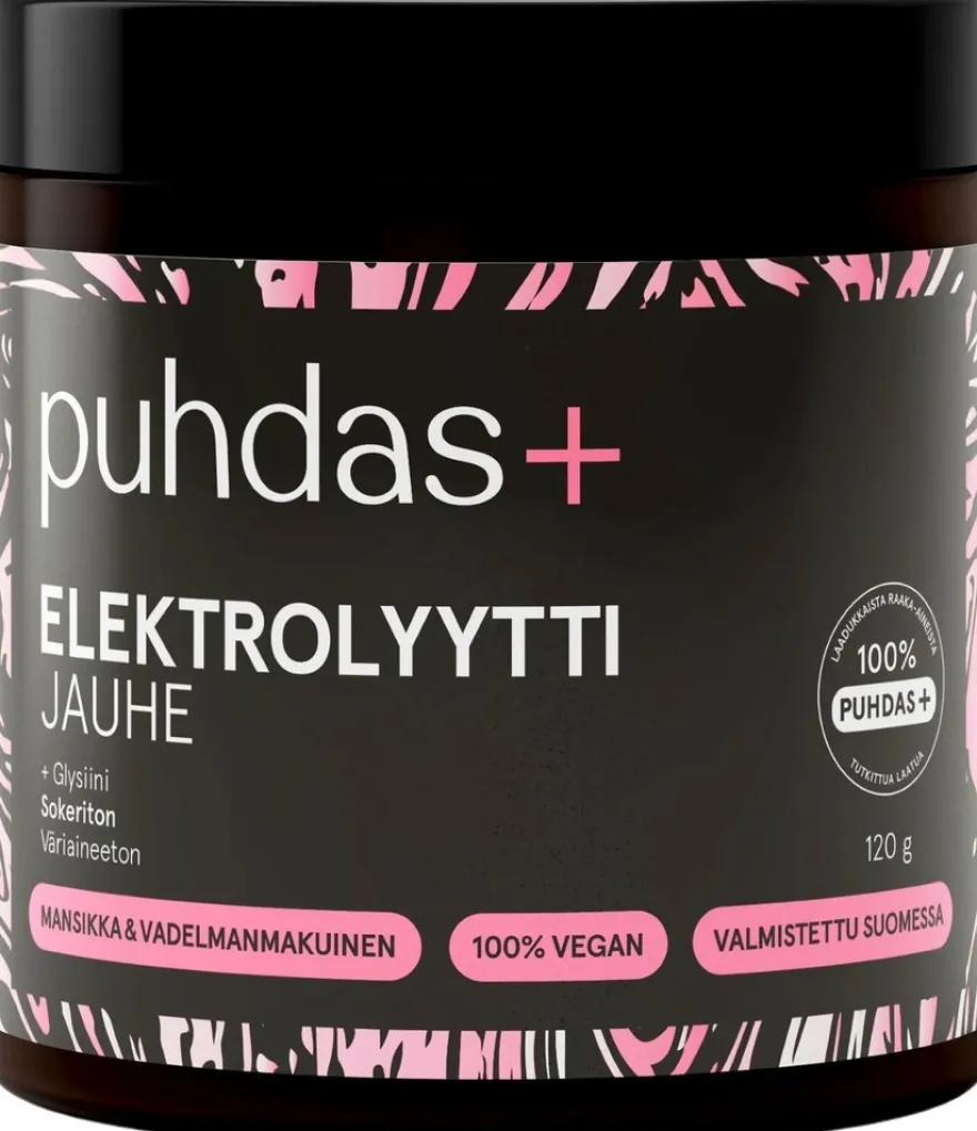 Puhdas+ Elektrolyyttijauhe Mansikka-Vadelma 120 g
