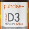 Puhdas+ Premium D3-vitamiini 100 µg + K2 + Omega-3 + A-vitamiini 120 kaps