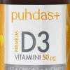 Puhdas+ Premium D3-vitamiini 50 µg + K2 + Omega-3 + A-vitamiini 120 kaps