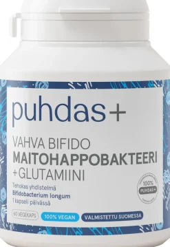 Puhdas+ Vahva Bifido Maitohappobakteeri + glutamiini 60 vegekaps