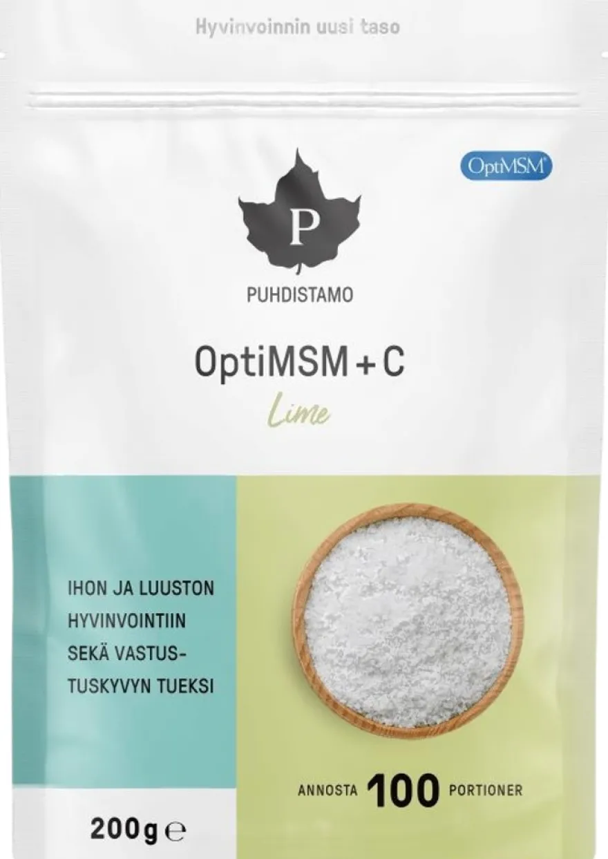 Puhdistamo OptiMSM+C -jauhe Lime 200 g