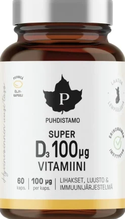 Puhdistamo Super D-vitamiini 100 µg 60 kaps