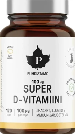 Puhdistamo Super D-vitamiini 100 µg 120 kapselia