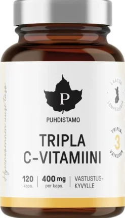 Puhdistamo Tripla C-vitamiini 400 mg 120 kapselia