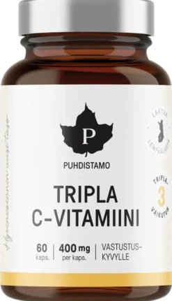 Puhdistamo Tripla C-vitamiini 400 mg 60 kapselia