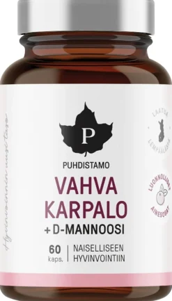 Puhdistamo Vahva Karpalo + D-mannoosi 60 kaps