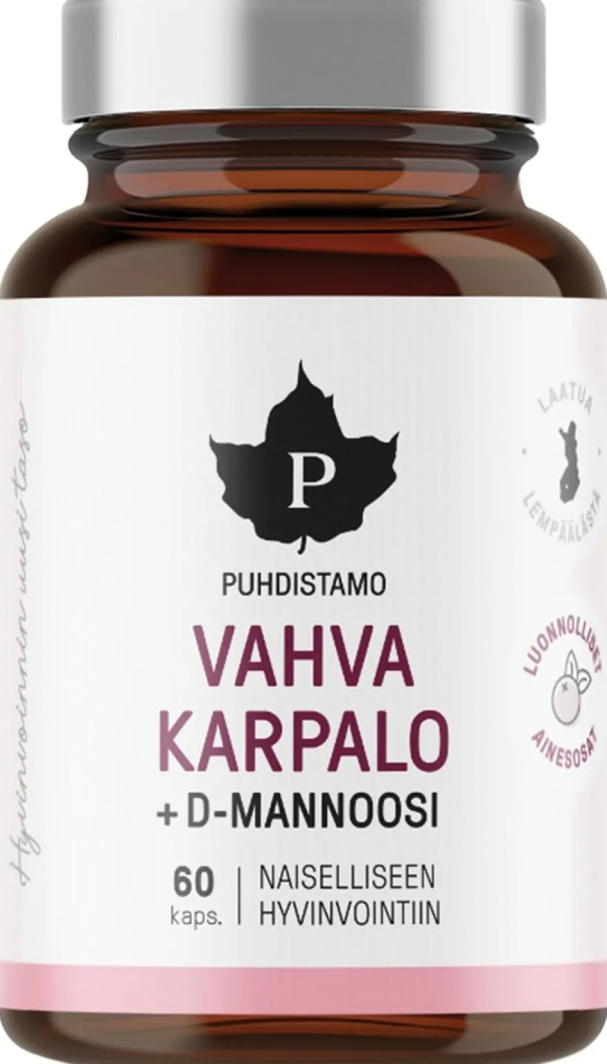 Puhdistamo Vahva Karpalo + D-mannoosi 60 kaps