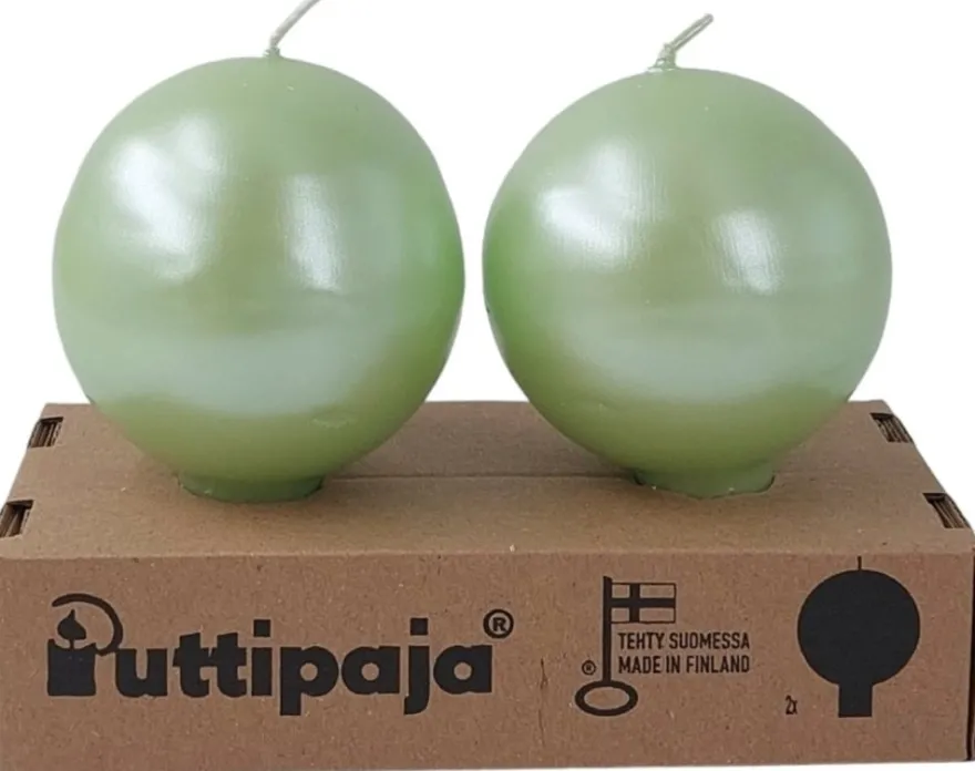 Puttipaja Kannallinen pallokynttilä metallihohto 7x8x cm 2 kpl lehmus