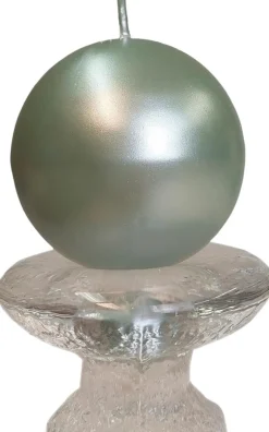 Puttipaja pallokynttilä kannalla salvia metallihohto 7x8cm 2kpl