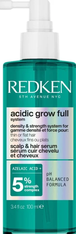 Redken Acidic Grow Full System hiuspohjaseerumi oheneville hiuksille. Auttaa vahvistamaan ja tuuheuttamaan hiuksia.