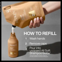 Redken All Soft shampoo täyttöpakkaus 500ml