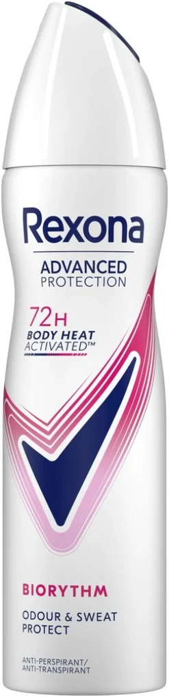 Rexona Advanced Protection Biorythm Antiperspirant Deodorant Spray Tehokas naisille 150 ml
