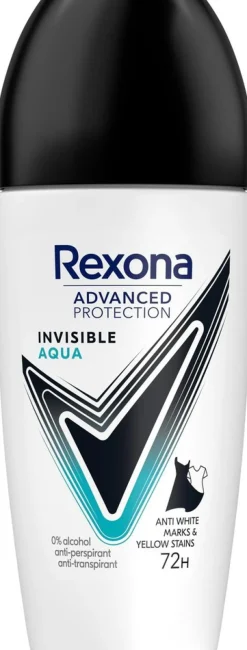 Rexona Advanced Protection Invisible Aqua Antiperspirantti Deodorantti Roll-on Ei tahraa vaatteita 50 ml