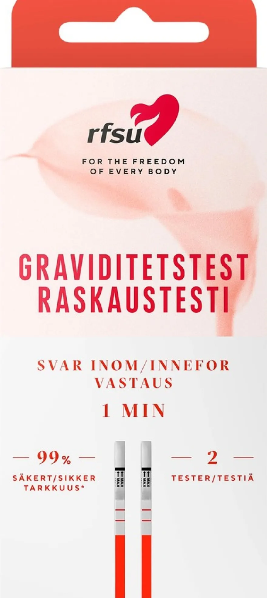 RFSU Raskaustesti 2 kpl testiliuskoja