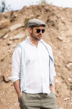 Salon Eero Gen Linen Stripe flat cap lakki