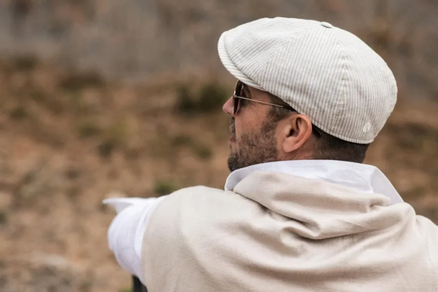 Salon Rocky Gen Linen Stripe flat cap lakki