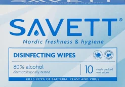 Savett Disinfecting Wipe kosteuspyyhe ihon desinfiointiin 10kpl