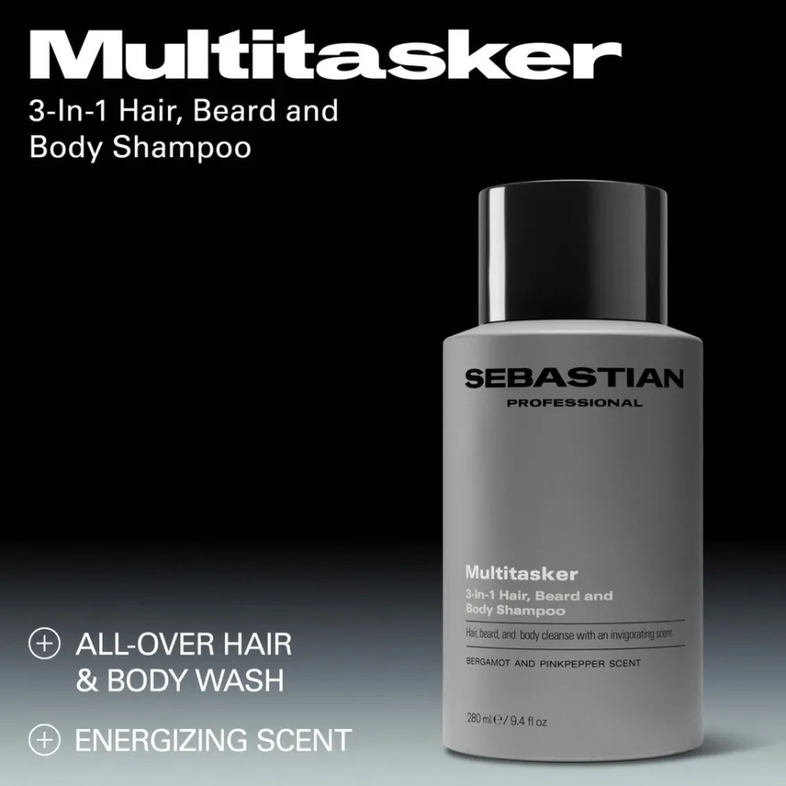 Sebastian Professional Multitasker for Men 3-in-1 Hair, Beard and Body Shampoo 280ml