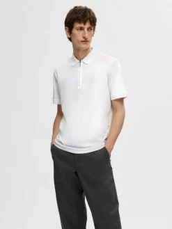 SELECTED HOMME Slhfave zip ss polo pikee