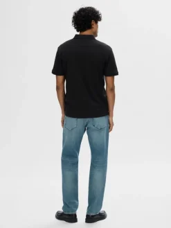 SELECTED HOMME Slhfave zip ss polo pikee